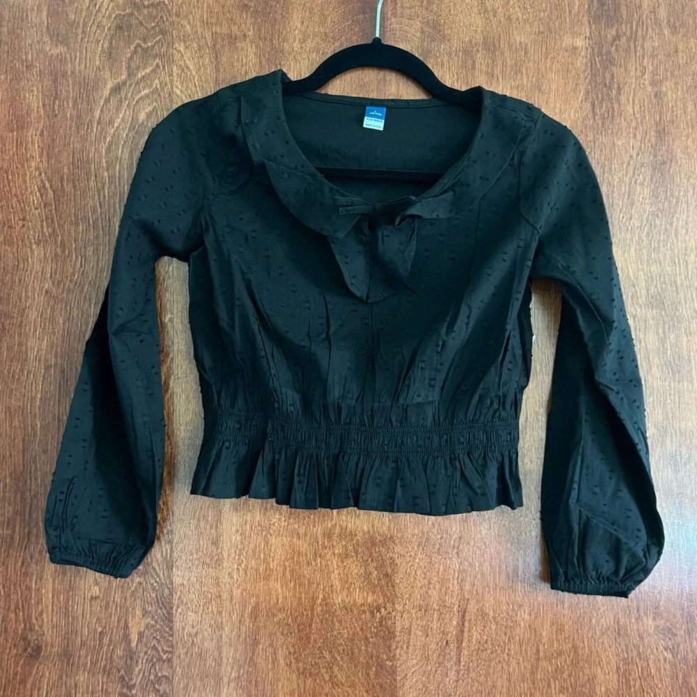 NWT Black Girls L (10/12) Old‎ Navy collar Top